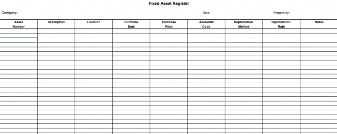 Fixed Asset Register Template Excel Free