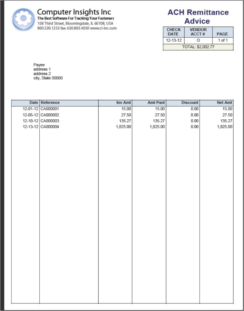 Remittance Advice Example Email