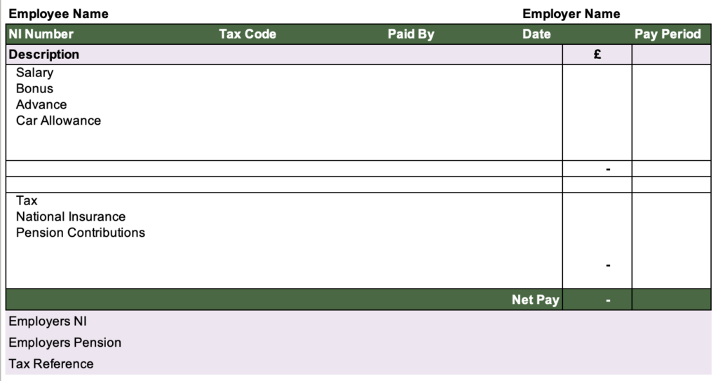 payslip excel template