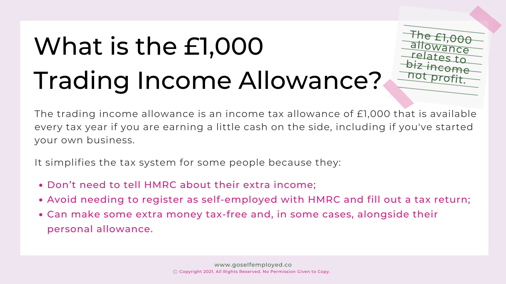 The Trading Allowance Explained goselfemployed.co