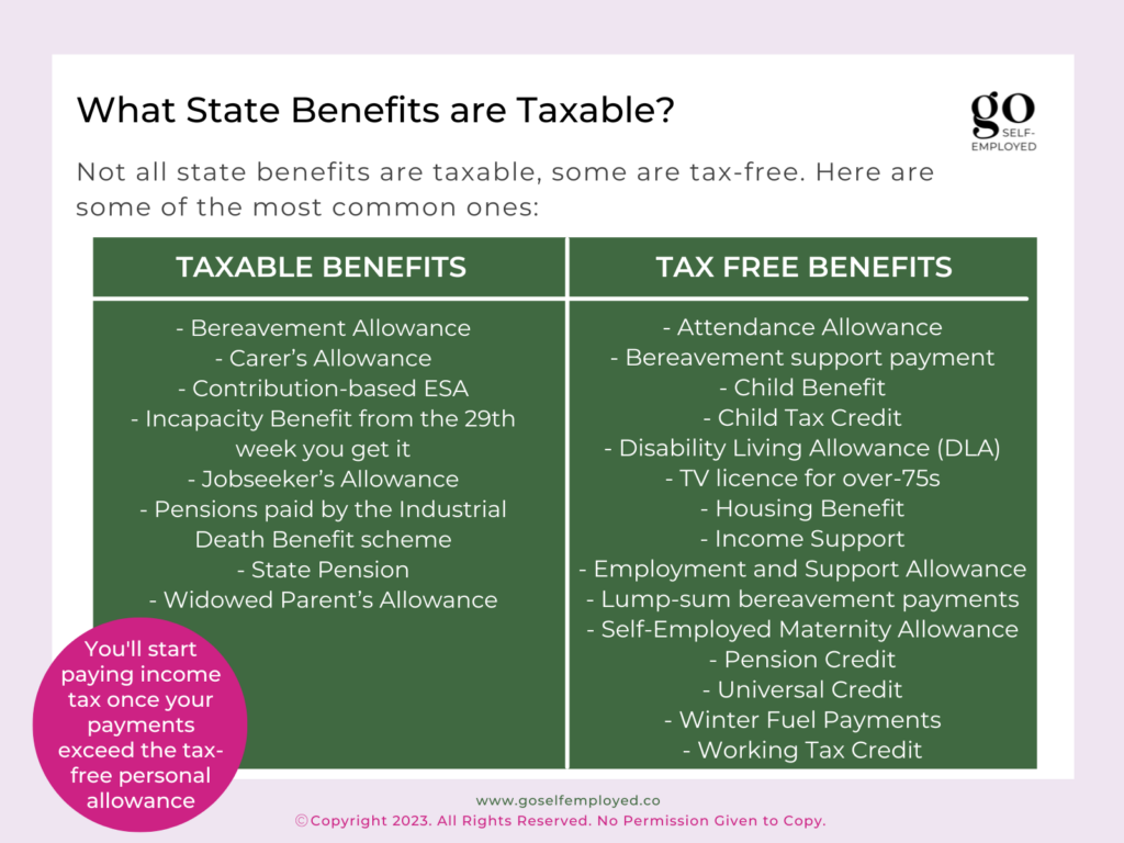 taxable state benefits